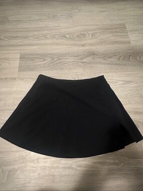Women's Black Circle Skirt - Minimal Flared Skater